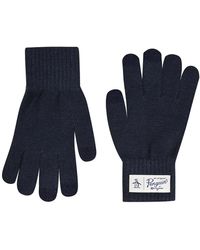 Original Penguin - Nathan Classic Knit Glove In Black In True Blue - Lyst
