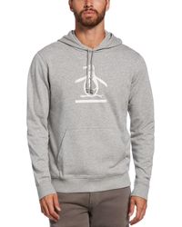 Original Penguin Cotton Classic-fit Colorblocked Hoodie in Grey for Men Mens Clothing Activewear gym and workout clothes Hoodies 