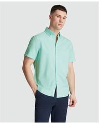 Original Penguin - Oxford Stretch Short Sleeve Shirt In Blue Tint - Lyst