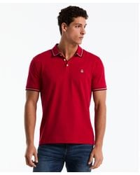 Original Penguin - Interlock Dashed Collar Polo Shirt In Red - Lyst