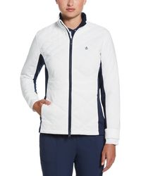 Original Penguin - Women's Insulated Full Zip Golf Jacket With Stretch Panels In Bright White - Lyst