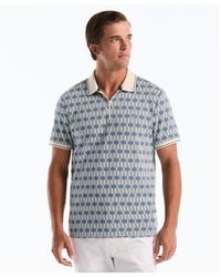Original Penguin - Jacquard Deco Quarter Zip Polo Shirt In Birch - Lyst