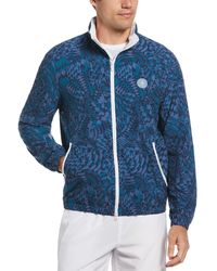 Original Penguin - Checked Performance Tennis Wind Jacket In Black Iris - Lyst