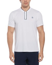 Original Penguin - Piped Blade Collar Performance Short Sleeve Tennis Polo Shirt In Bright White - Lyst