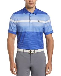 Original Penguin - Colour Block Engineered Marl Stripe Golf Polo Shirt In Amparo Blue - Lyst