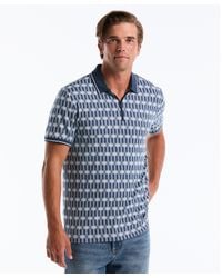 Original Penguin - Jacquard Deco Quarter Zip Polo Shirt In Sargasso Sea - Lyst
