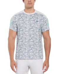 Original Penguin - Tennis Racket Print Performance Short Sleeve Tennis T-shirt In Bright White - Lyst