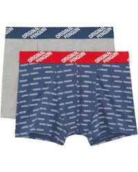 Original Penguin - 2 Pack Penguin Pete All Over Print Underwear In Navy And Grey Marl - Lyst