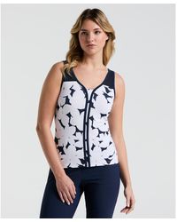 Original Penguin - Women's Tennis Riviera Floral Print Tank Top In Black Iris - Lyst