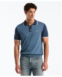 Original Penguin - Colourblock Sweater Polo In Copen Blue - Lyst