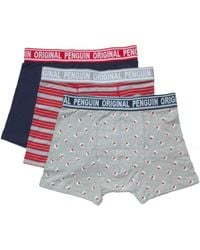 Original Penguin - 3 Pack Festive Santa Hat Boxers In Light Grey - Lyst