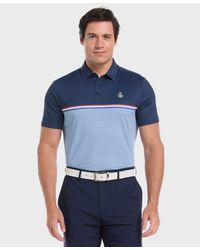 Original Penguin - Colour Block P Print Golf Polo In Black Iris - Lyst