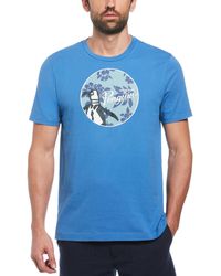 Original Penguin - Floral Fill Pete T-shirt In Star Sapphire - Lyst