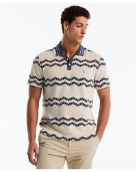 Original Penguin - Jacquard Wavy Tiles Polo Shirt In Birch - Lyst