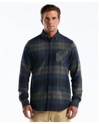 Original Penguin - Lightweight Plaid Flannel Shirt In Sargasso Sea - Lyst