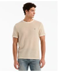 Original Penguin - Jacquard Honeycomb Texture T-shirt In Birch - Lyst