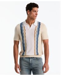 Original Penguin - Mesh Stripe Johnny Collar Sweater Polo In Birch - Lyst