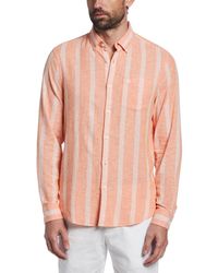 Original Penguin - Linen Ecoverotm Blend Stripe Shirt - Lyst