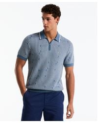 Original Penguin - Geo Cable Quarter Zip Sweater Polo In Bright White - Lyst