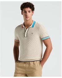 Original Penguin - Pointelle Blocked Ribbed Sweater Polo Shirt In Birch - Lyst
