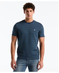 Original Penguin - Raised Ottoman Stripe T-shirt In Sargasso Sea - Lyst