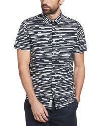 Original Penguin - Ecovero Glitch Print Shirt In Dark Sapphire - Lyst