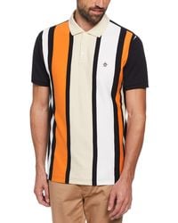 Original Penguin - Cotton Interlock Vertical Stripe Polo - Lyst