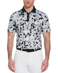 Original Penguin - Bunker Print Short Sleeve Golf Polo Shirt In Caviar - Lyst