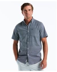 Original Penguin - Wavy Grid Print Short Sleeve Shirt In Copen Blue - Lyst