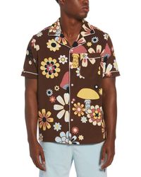Original Penguin Floral Print Terry Cloth Shirt - Multicolor