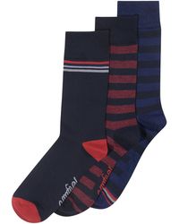 Original Penguin - 3 Pack Striped Socks In Navy/red - Lyst