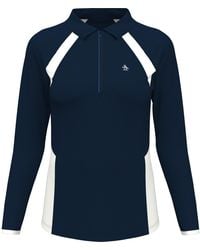 Original Penguin - Women's Long Sleeve Colour Block Quarter Zip Golf Polo Shirt In Black Iris - Lyst