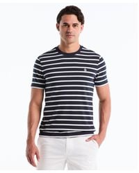 Original Penguin - Breton Striped T-shirt In Dark Sapphire - Lyst
