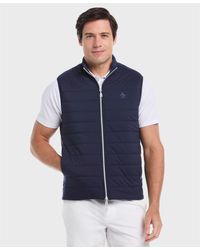 Original Penguin - Reversible Insulated Golf Gilet In Black Iris - Lyst