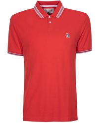 Original Penguin - Short Sleeve Cotton Tipped Collar Polo Shirt In Molten Lava | Outlet - Lyst