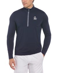 Original Penguin - Technical Earl 1/4 Zip Golf Sweater In Black Iris - Lyst