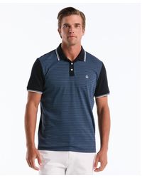 Original Penguin - Ditsy Floral Print Polo Shirt In Dark Sapphire - Lyst