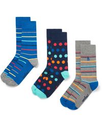 Original Penguin 3 Pack Contrast Heel And Toe Socks In Multi - Blue
