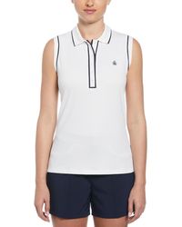 Original Penguin - Women's Veronica Sleeveless Golf Polo Shirt In Bright White - Lyst