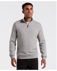 Original Penguin - Sticker Pete Quarter Zip Sweatshirt In Rain Heather - Lyst