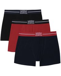 Original Penguin - 3 Pack Plain Underwear In Black/navy/red - Lyst