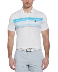 Original Penguin - Engineered 70s Stripe Color Block Golf Polo Shirt In Bright White - Lyst
