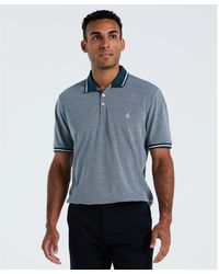 Original Penguin - Birdseye Pique Tipped Polo Shirt In Reflecting Pond - Lyst
