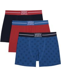 Original Penguin - 3 Pack Plain And Print Underwear In Blue/red - Lyst
