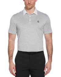 Original Penguin - Heritage Stripe Solid Collar Short Sleeve Golf Polo Shirt In Bright White - Lyst