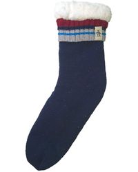 Original Penguin - Nep Knit Slipper Socks In Navy - Lyst