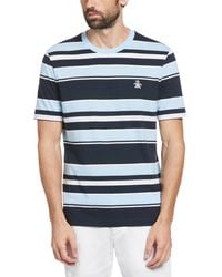 Original Penguin - Plus Size Multi Stripe Jersey Organic Cotton T-shirt In Cerulean - Lyst