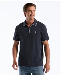 Original Penguin - Interlock 1/4 Zip Tipped Polo In Dark Sapphire Heather - Lyst