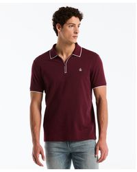 Original Penguin - Interlock 1/4 Zip Tipped Polo In Port Royale Heather - Lyst