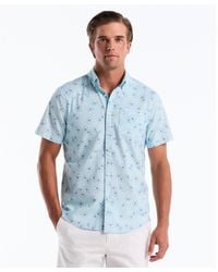 Original Penguin - Flower Print Short Sleeve Shirt In Cool Blue - Lyst